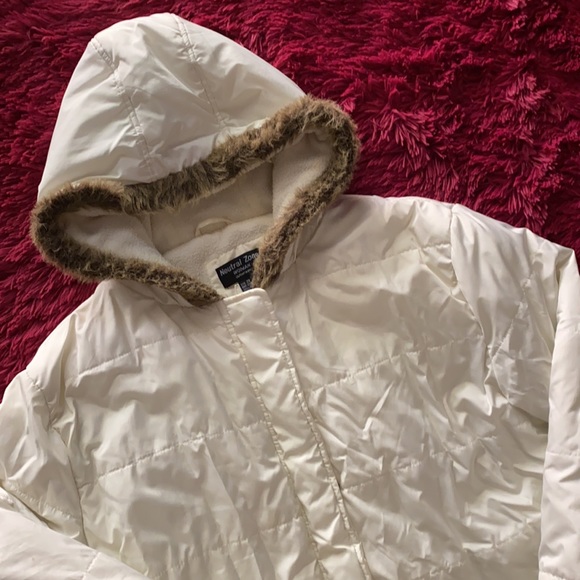 Cream Parka puffer coat - Picture 2 of 14